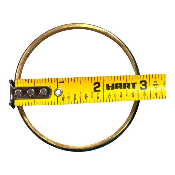 Vtg Cloisonne Turquoise Green Blue Floral Brass Enamel Infinity Symbol Bangle - Picture 5 of 8